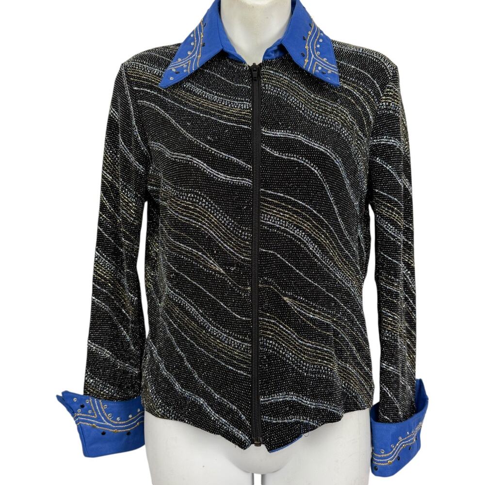 1849 Authentic Ranchwear USA Made Stretch Rodeo Rhinestone Zip Up Show Jacket S